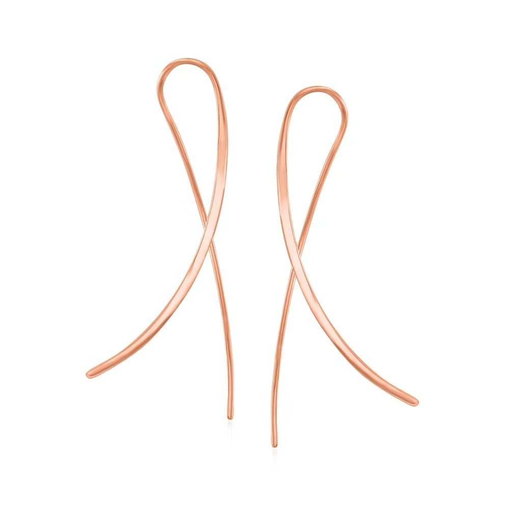 Nabco Earwire 14kt Rose Gold Loop-Style Drop Earrings